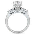 18K Marquise Side Stone Engagement Ring • GOLDARA